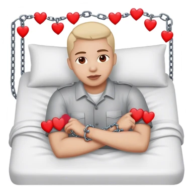 arrest chain with red hearts around on bed sticker