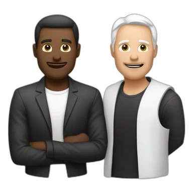 Un homme noir et un homme blanc qui ce serre la main sticker