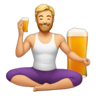 Yoga drink beer sticker