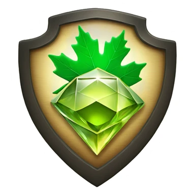 Green Maple Leaf Add two saphire  gems, trophy sticker