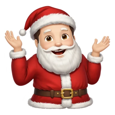 a brunette hair man wearing an oversize santa clothes while laughing  sticker