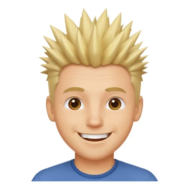 fat spiky haired happy man blonde sticker