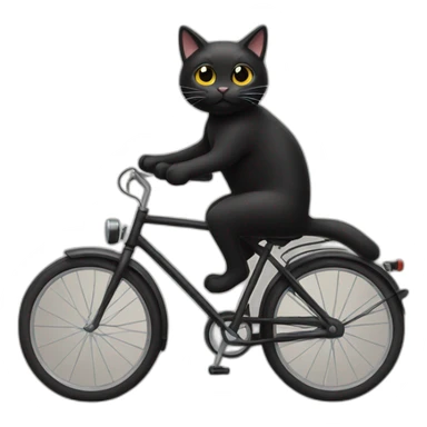 black cat riding a bike sticker