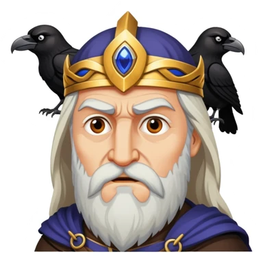 Norse god Odin with one eye and ravens sticker