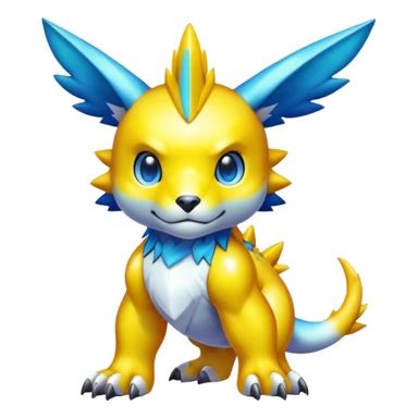 Cute cool shiny colorful Digimon-animal-hybrid full body sticker