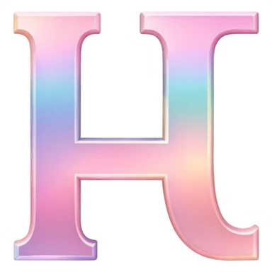 Iridescent pastel pink romantic formal elegant sophisticated cultured neat pretty beautiful nifty cute poetic Font setting icon with letter H sticker