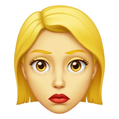 Yellow face pursed lips but slightly annoyed sticker