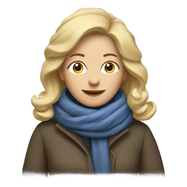blonde middle age woman winter sticker