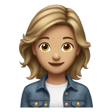 brown with blonde highlights girl in denim smiles sticker