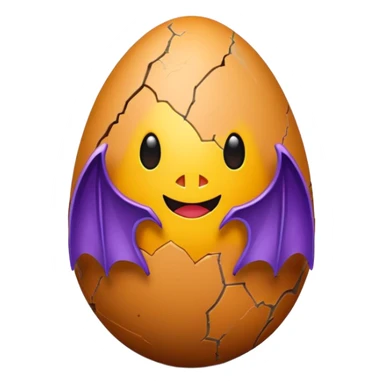 easter egg with bat sticker