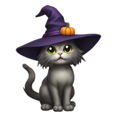 Witch cat sticker
