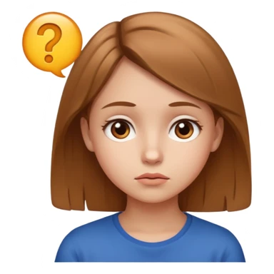 Girl, Questioning face, thinking sticker