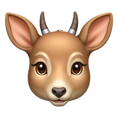 Doe face with little horn make it a little thinner sticker