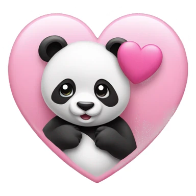 Pink heart with panda sticker