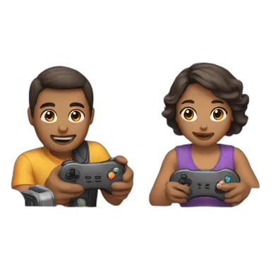 couple playing video game together sticker