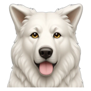 White Caucasian Shepherd god bear ears sticker