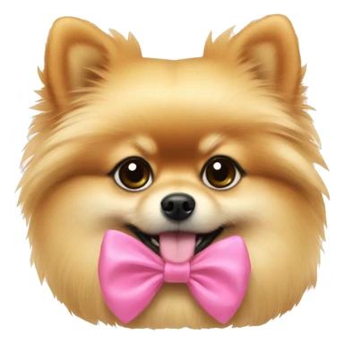 Pomeranian with a pink bow sticker