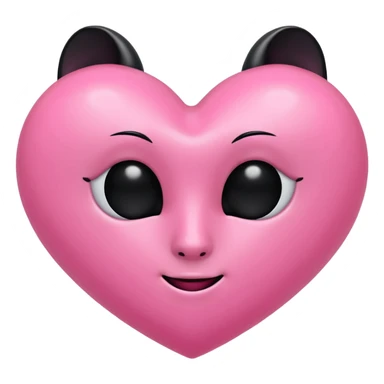 a plain pink heart with horns on it, no face sticker