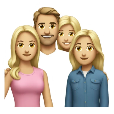 caucasian family of 4 sticker