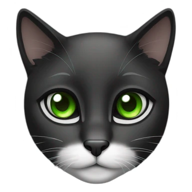 black and white cat and green eyes sticker