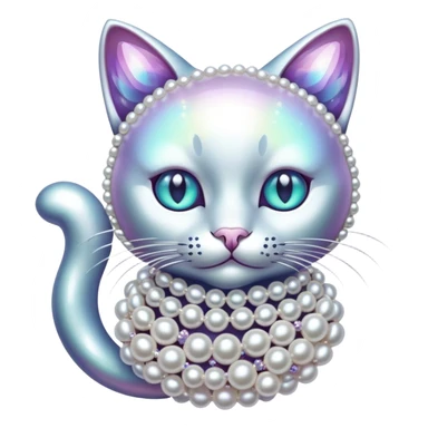 cat made of pearls sticker
