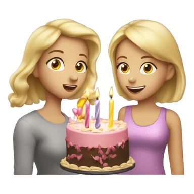 blonde girl blowing candles sticker