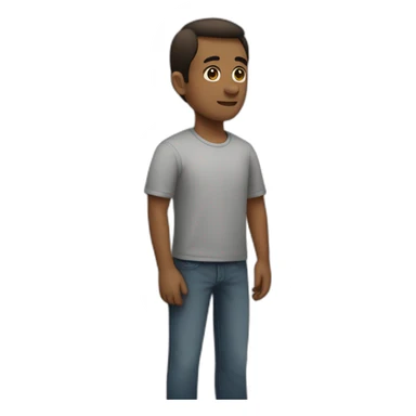 man looking to the side at full height sticker