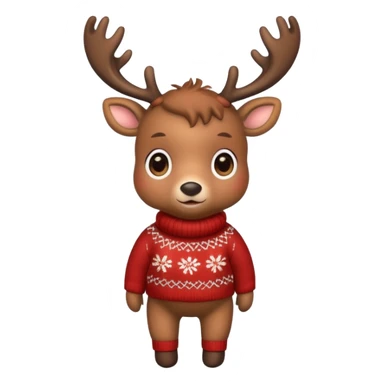reindeer baby  cute, full body , sweater  sticker
