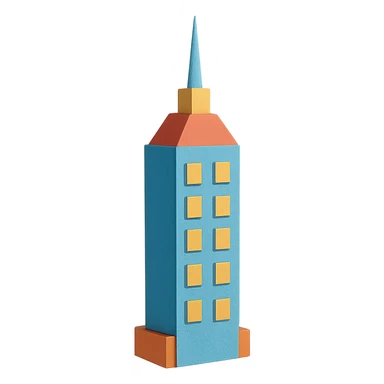 skyscraper in paper craft style sticker