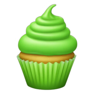 Happy bright green cupcake sticker