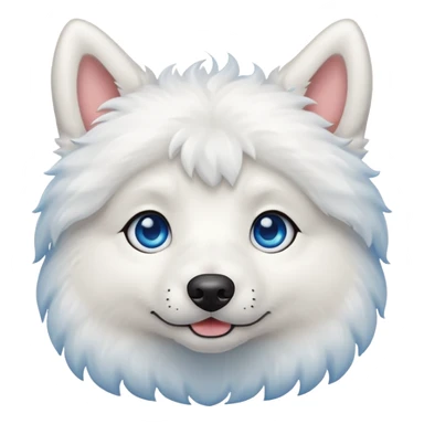 big shining blue eyed white dog sticker