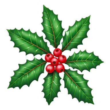 Individual small Christmas holly sticker