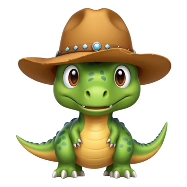 dinosaur with a cowboyhat sticker