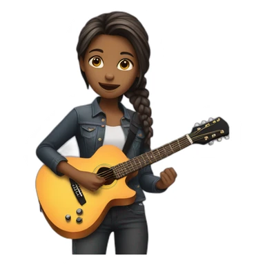 Girl playing guitar sticker
