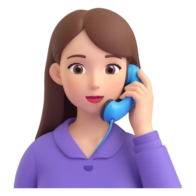 girl talking on phone bedroom background, close up pose sticker