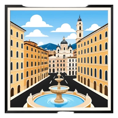 piazza di spagna with barcaccia view from up above
no square style no frame png style 
no squared only building sticker