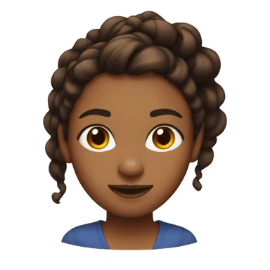 a brown skin women with dark ginger small twist hair in a ponytail  sticker