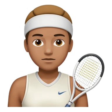 Tennis player with white sweatband sticker