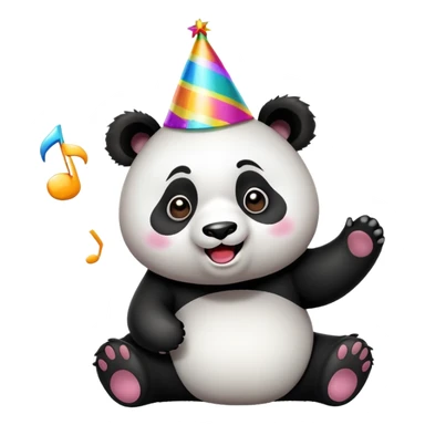 Panda singing birthday song sticker