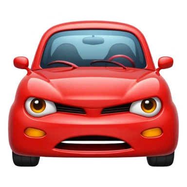 angry red car cute sticker