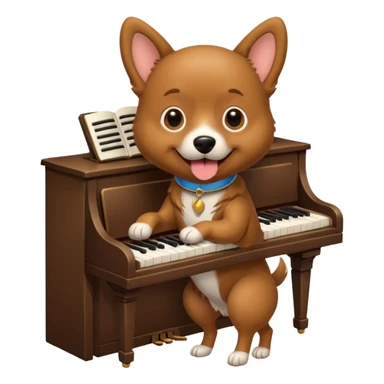Un chien qui joue du piano sticker