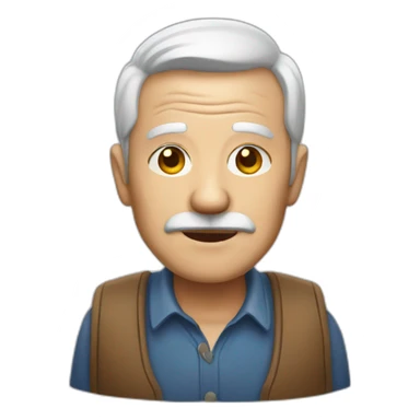 working Old man midshot sticker