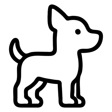 mini dog, outline icon style sticker
