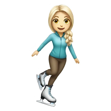 White woman ice skating sticker