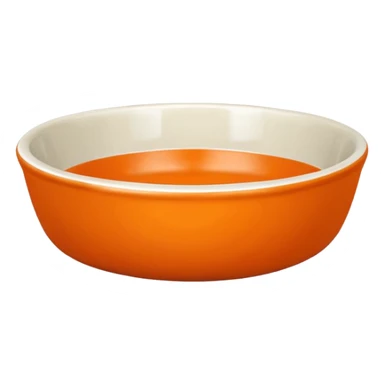 emoji of an orange dog bowl sticker