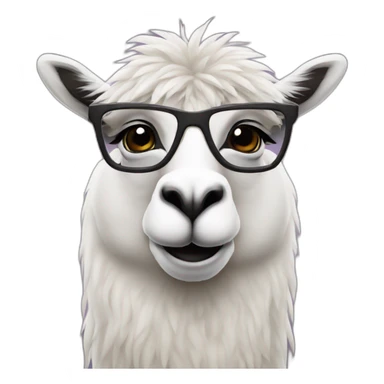 lama with glasses sticker