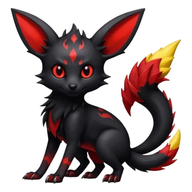  Shiny edgy dark gloomy red gothic cool badass Umbreon-Salandit-Jolteon-fusion sticker