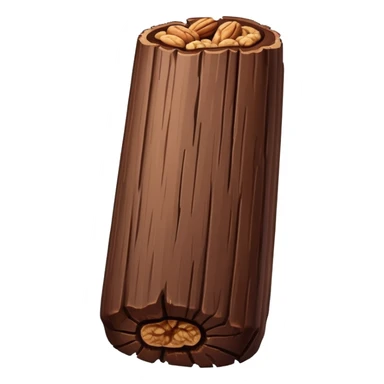 Oblong Tree-log-shaped-chocolate with walnuts  sticker
