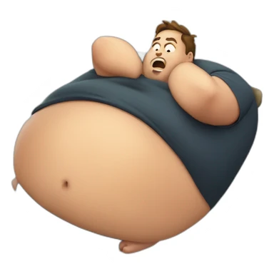 fat man laying on his back like a turtle while angrily screaming sticker