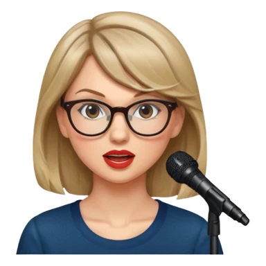 taylor swift with glasses singing sticker